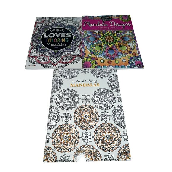 New Adult Mandalas Coloring Books Set of 3 - Picture 1 of 5